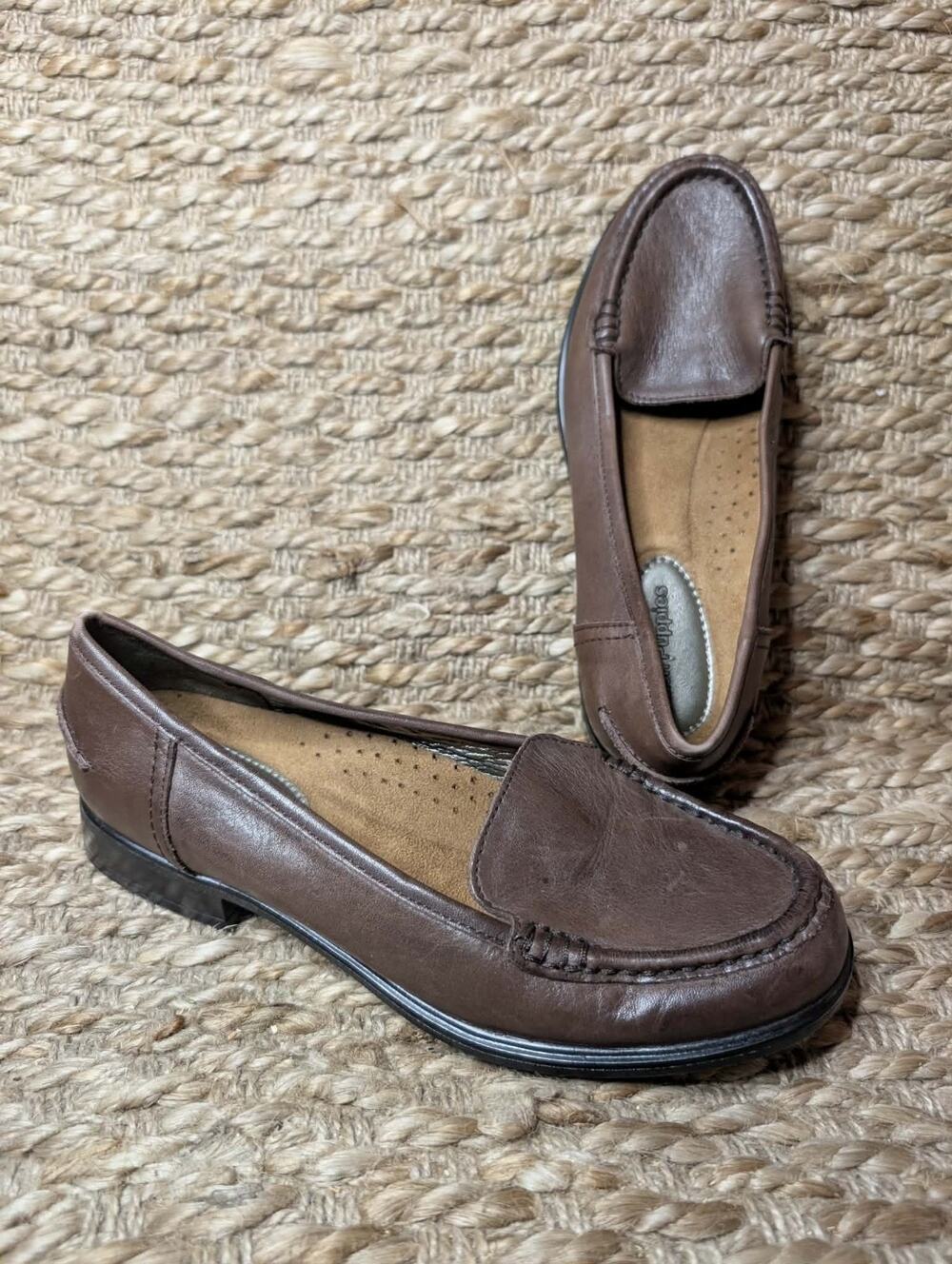 NEW! Hush Puppies Women’s 6 Boston Saddle Brown Leather Slip On Shoes Comfort